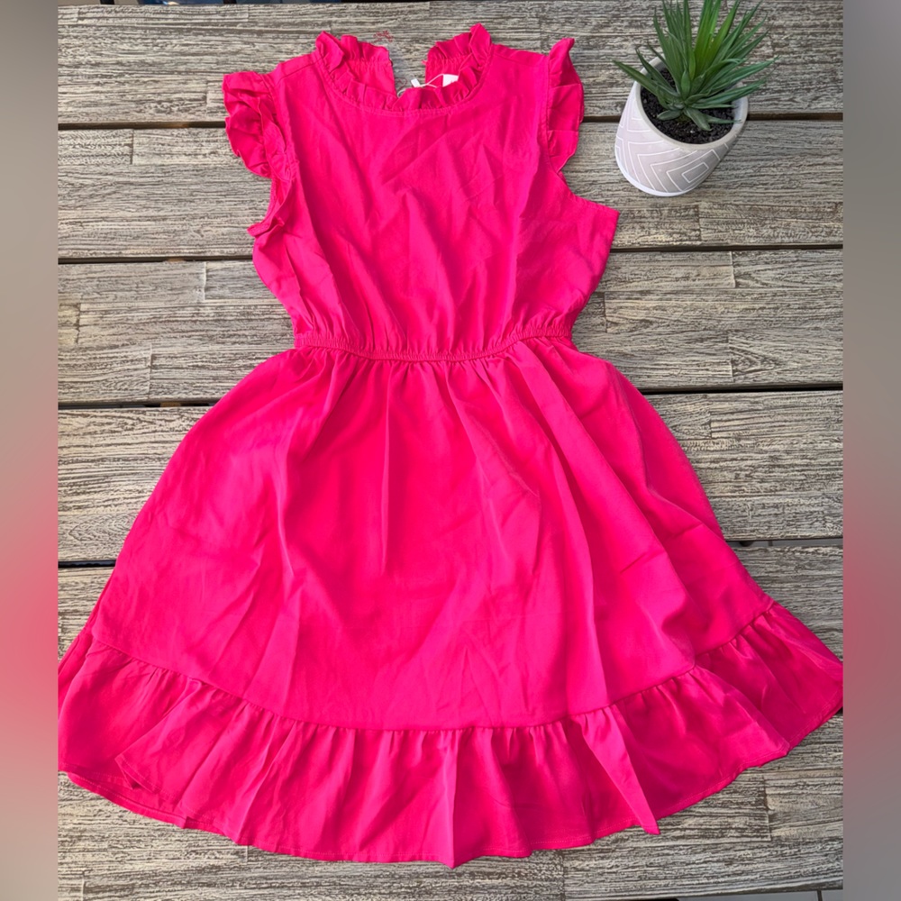 NWT Women’s Hot Pink Ruffle Mini Dress-Sz Small